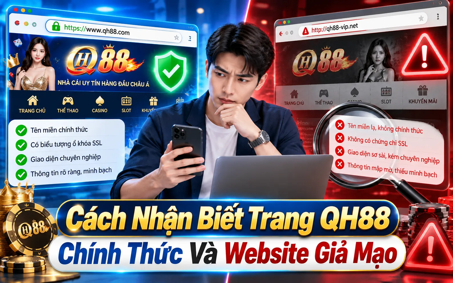 Cách Nhận Biết Trang QH88 Chính Thức